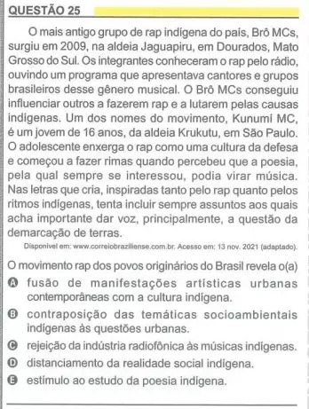 Olhar 67 - Grupo de rap indígena de MS Brô MC’s é citado em questão do ENEM 2023