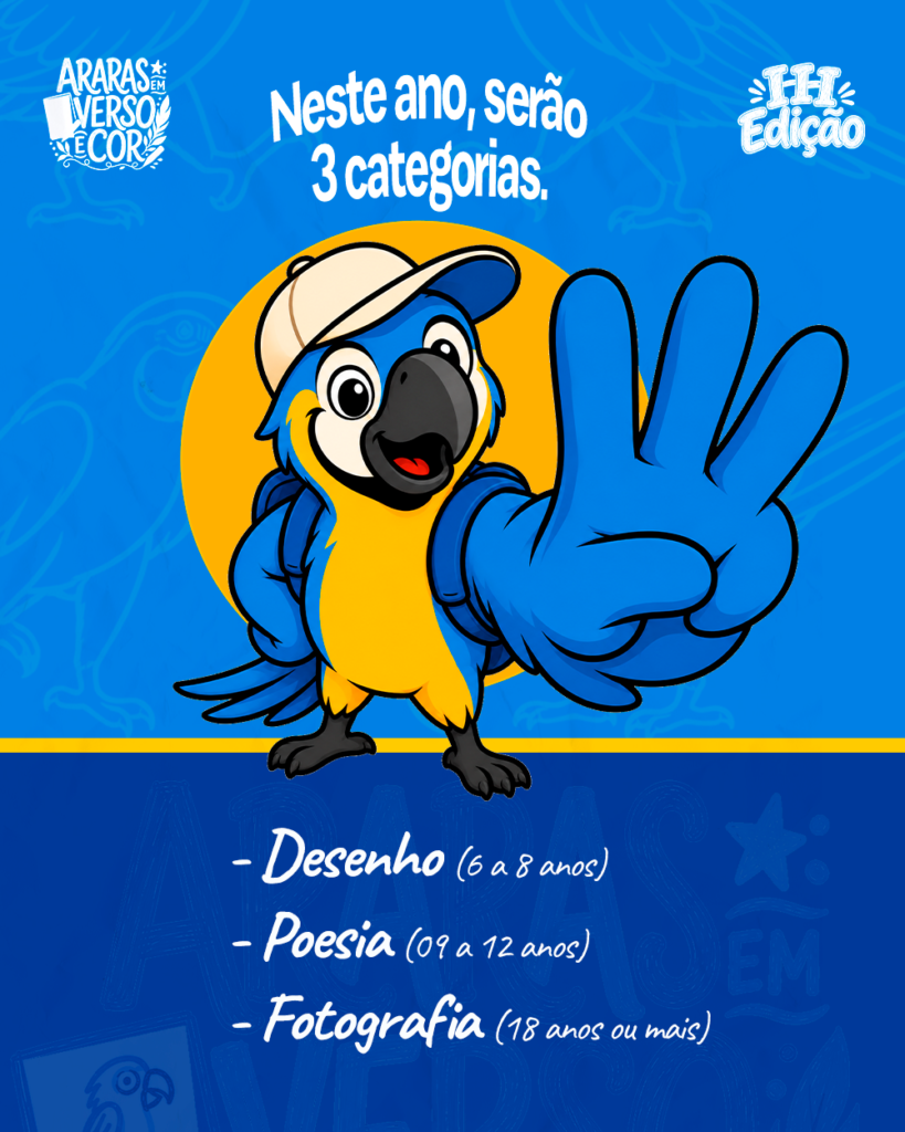 Araras em verso e cor: último dia de inscrição para concurso de desenho, poesia e fotografia 1 Olhar 67 - Araras em verso e cor: último dia de inscrição para concurso de desenho, poesia e fotografia